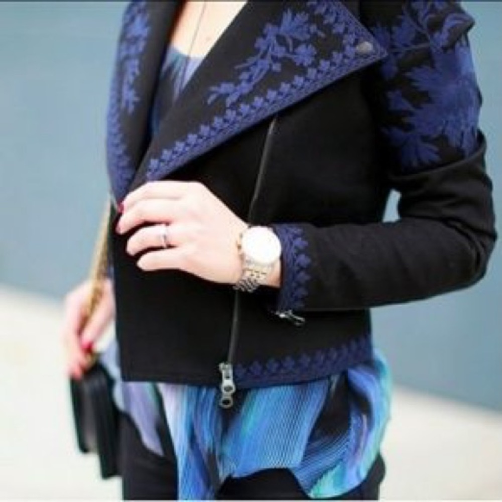 COPY - Marchesa Embroidered Moto Jacket NWT